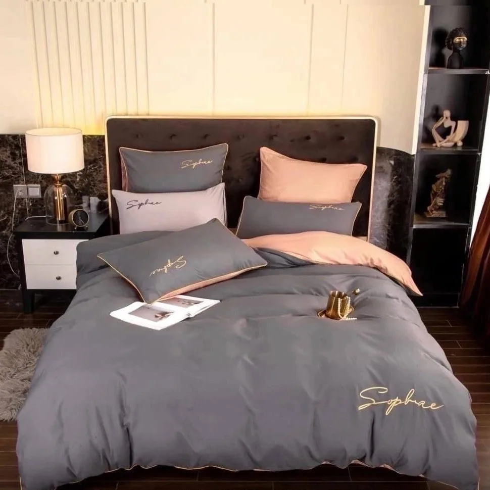 Подарочный набор постельного белья Пастельное белье жатка Комплект постельногобелья двуспальный евро 1,5 спальный