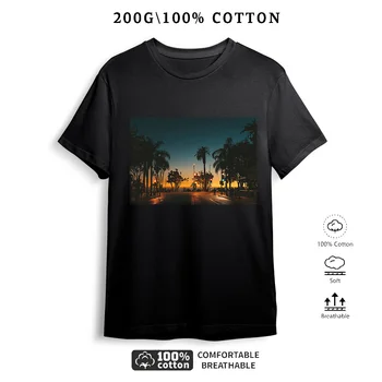 West Coast Street Series Printed American Short Sleeve T-Shirt Couple's Half Sleeve Tops Men's and Women's Street 1
