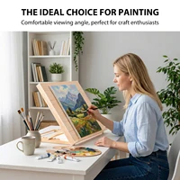 Adjustable Wooden Tabletop Easel 5 Angle Foldable Drawing Board Stand Portable Artist Painting Sketching Book Holder Reading Stand for Canvas Notebook Tablet 6