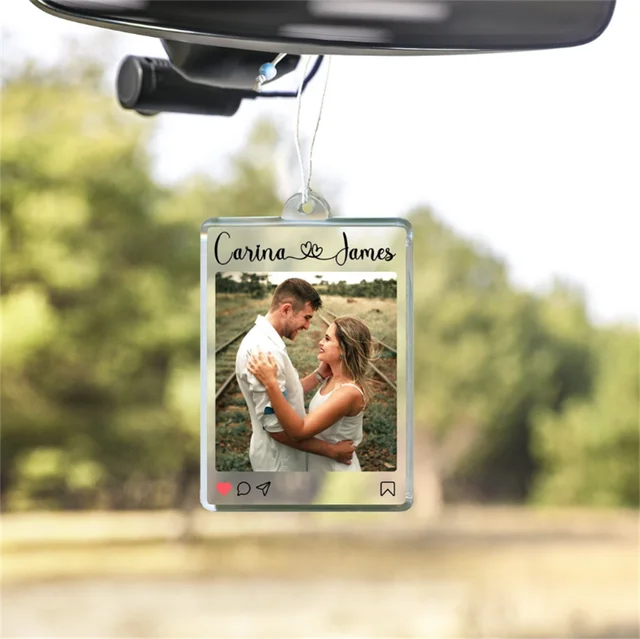 Personalized Couple Photo Car Ornament