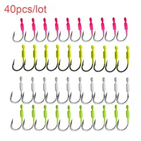 40pcs Snapper Jig Weighted Hooks 3g White/Pink/Yellow/Chartreuse Fishing Hooks 1