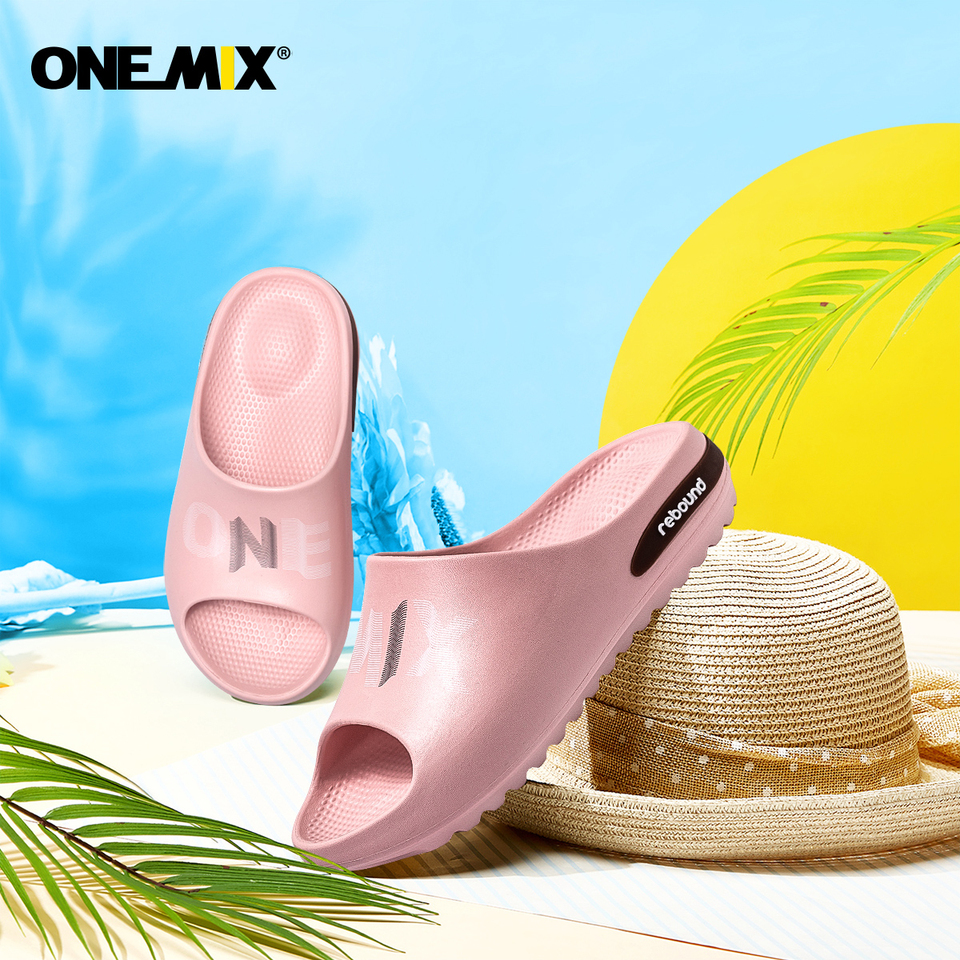 ONEMIX Unisex Slippers Non-Slip Summer Fashion Thick Soft  Bottom Beach Men Slippers Women's Sandals EVA Slides