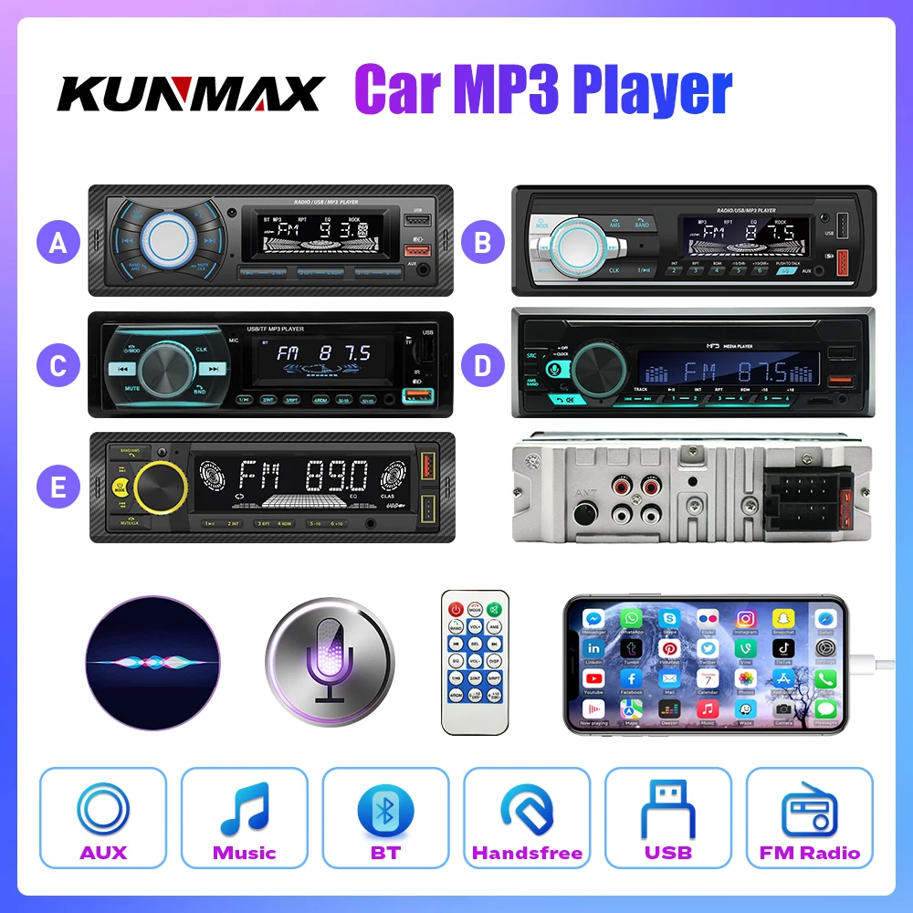 1 Din Autoradio Lettore Mp3 Sintonizzatore Fm Stereo Usb Car Audio Stereo Sd Tf Usb Multimedia Autoradio Player Telecomando Bluetooth