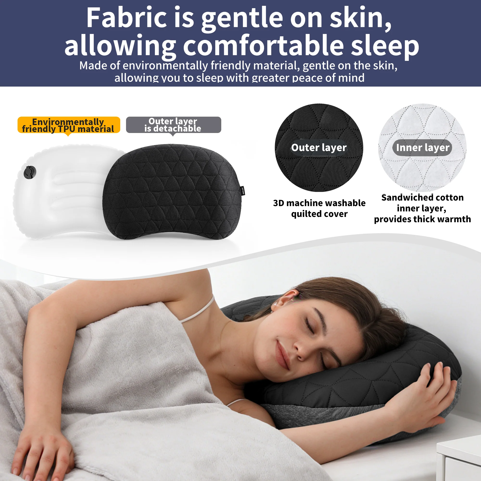  slider image of MAPLEAF Inflatable Camping Pillow