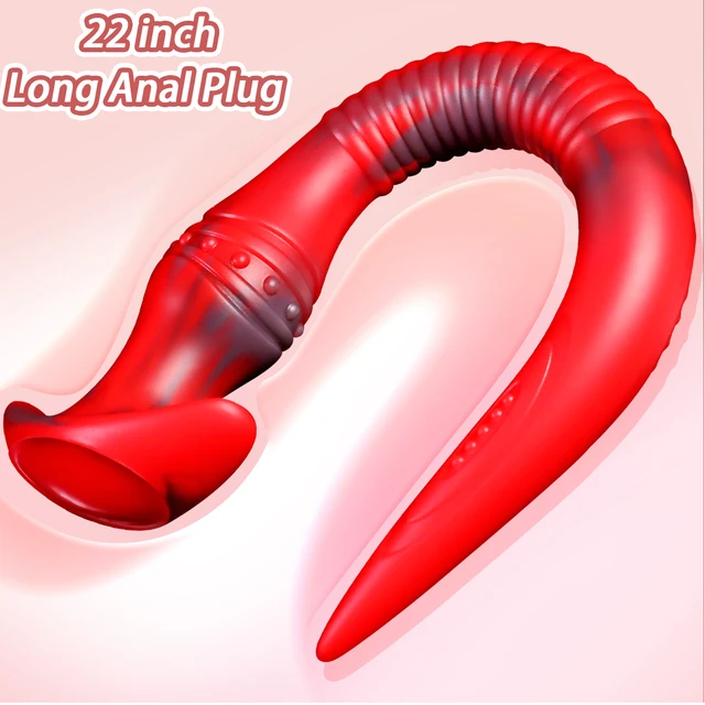 Flexibler flüssiger Silikon Butt Plug mit Griff langer Anal Plug Dildo bequem zu tragen Sexspielzeug für Erwachsene & Spiele für Paare Homosexuell 1
