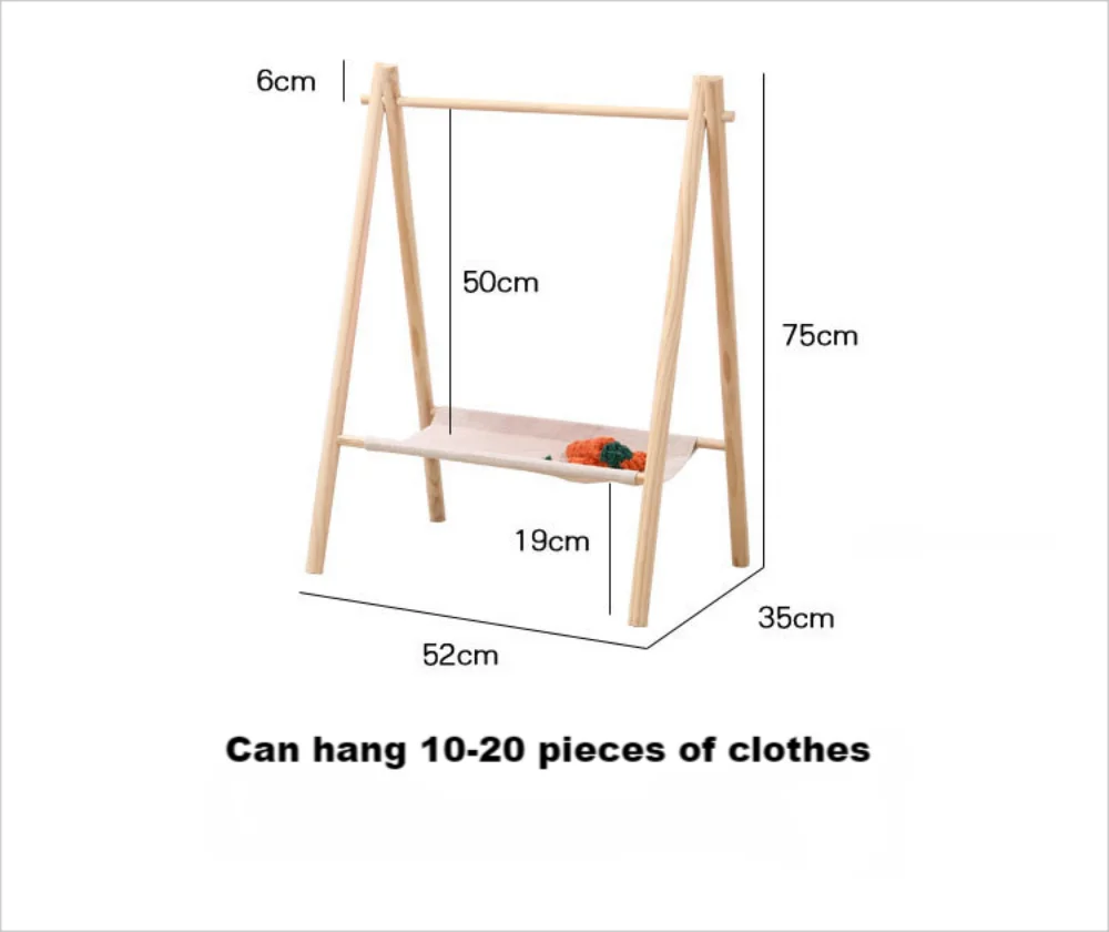 Mini Solid Wood Pet Dogs Dolls Baby Kids Clothes Coat Hanger Rack Doll House Furniture Garment Rack