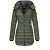 Winter Thicken Warm Women Parkas Solid Color Zippers Coats Long Sleeve Padded Puff Jacket Mid-Length Slim Female Hoodie Parkas 5