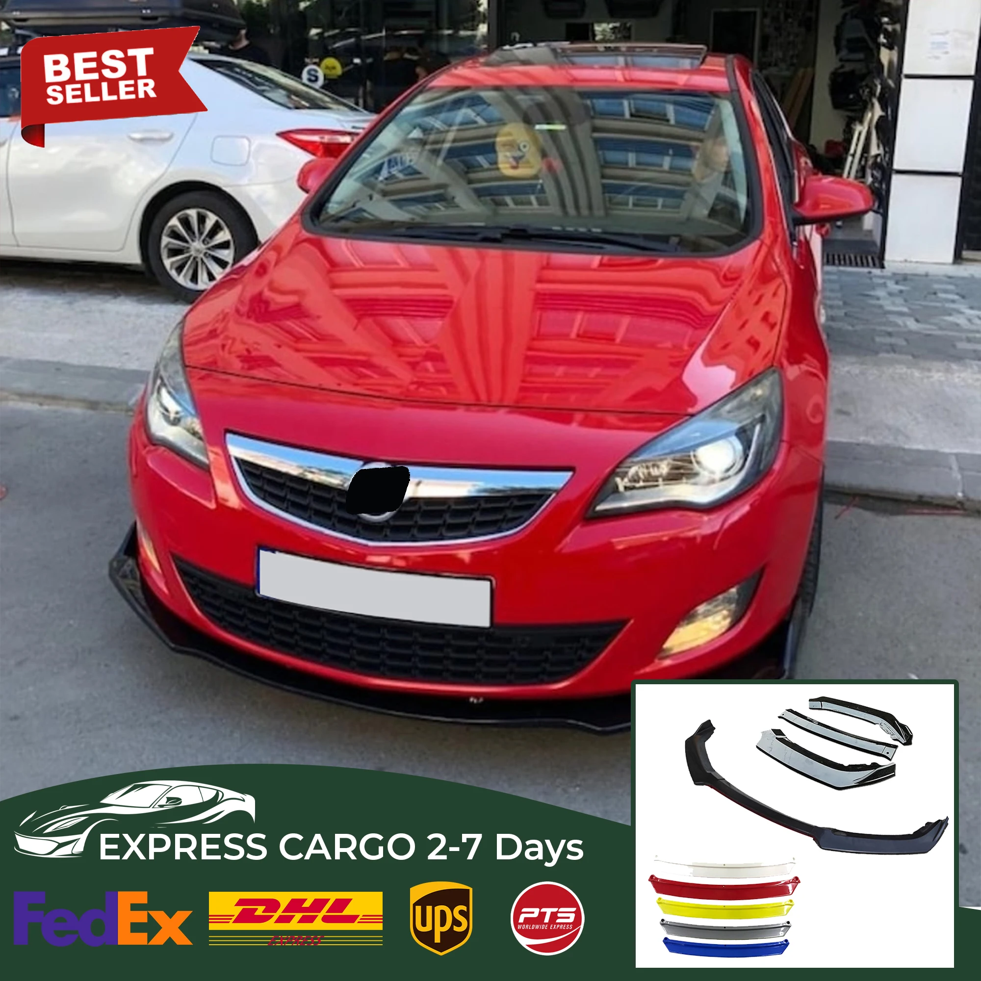 For Opel Vauxhall Astra J Accessories Car Front Bumper Lip Black