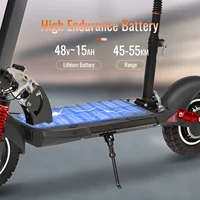 Nouvelle version améliorée, trottinette électrique puissante 800W, 48V 15Ah, vitesse maximale 50 km/h, autonomie 55 km, pneus de 10 pouces, freins doubles, amortisseurs, pliable, siège amovible inclus. 7