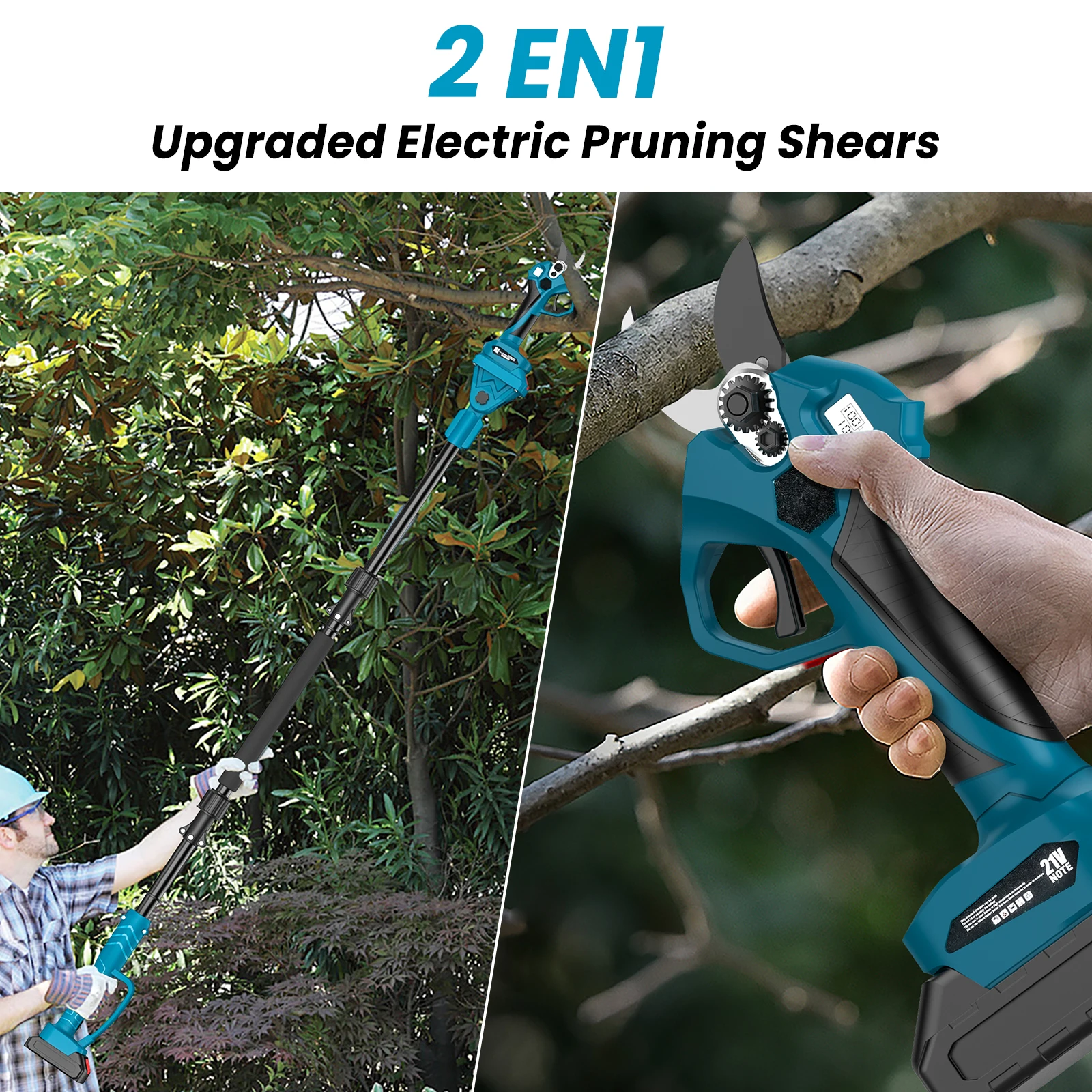 Kabellose Bürstenlose Hochastschere 40MM Elektrische Gartenschere mit 2M Verlängerungsstange für Makita 21V Akku – Detail 7