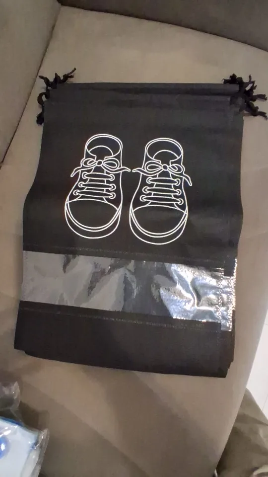 5/10pcs Shoe Storage Bag with Thickened Non-woven Fabric Strap Mouth Large Capacity Travel Waterproof Shoe Bag Moistureproof photo review
