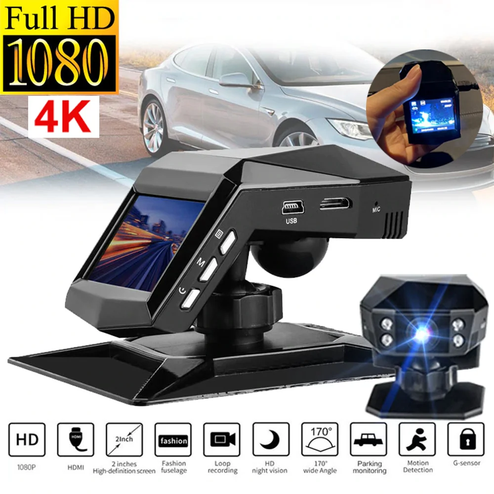 4k Hd Car Dvr Dash Cam 1080p Video Recorder 170 Angle Night Vision Car