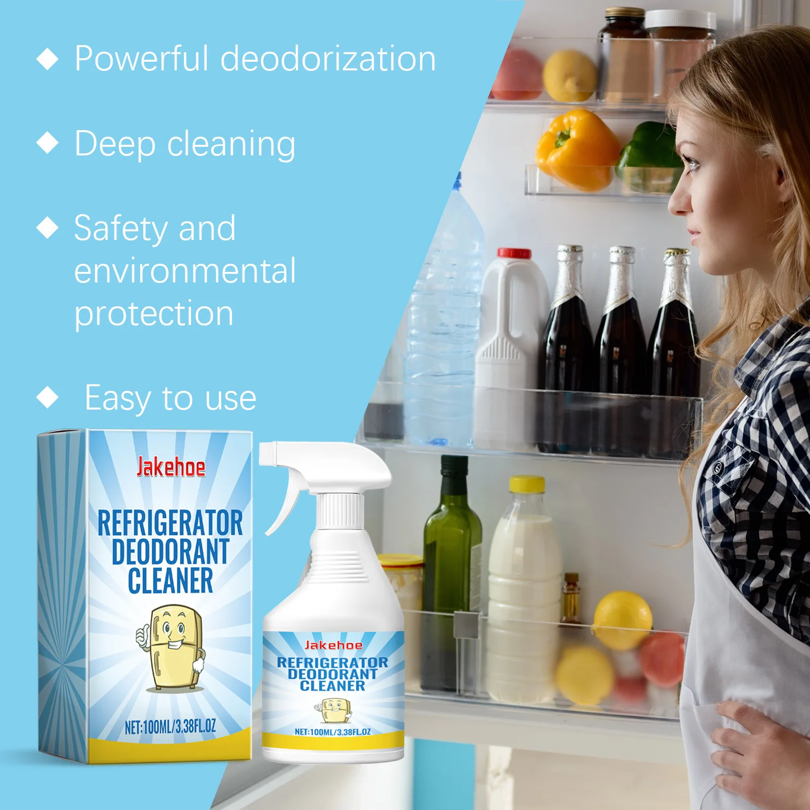 Refrigerator Deodorizer Spray Air Freshener Cleaner