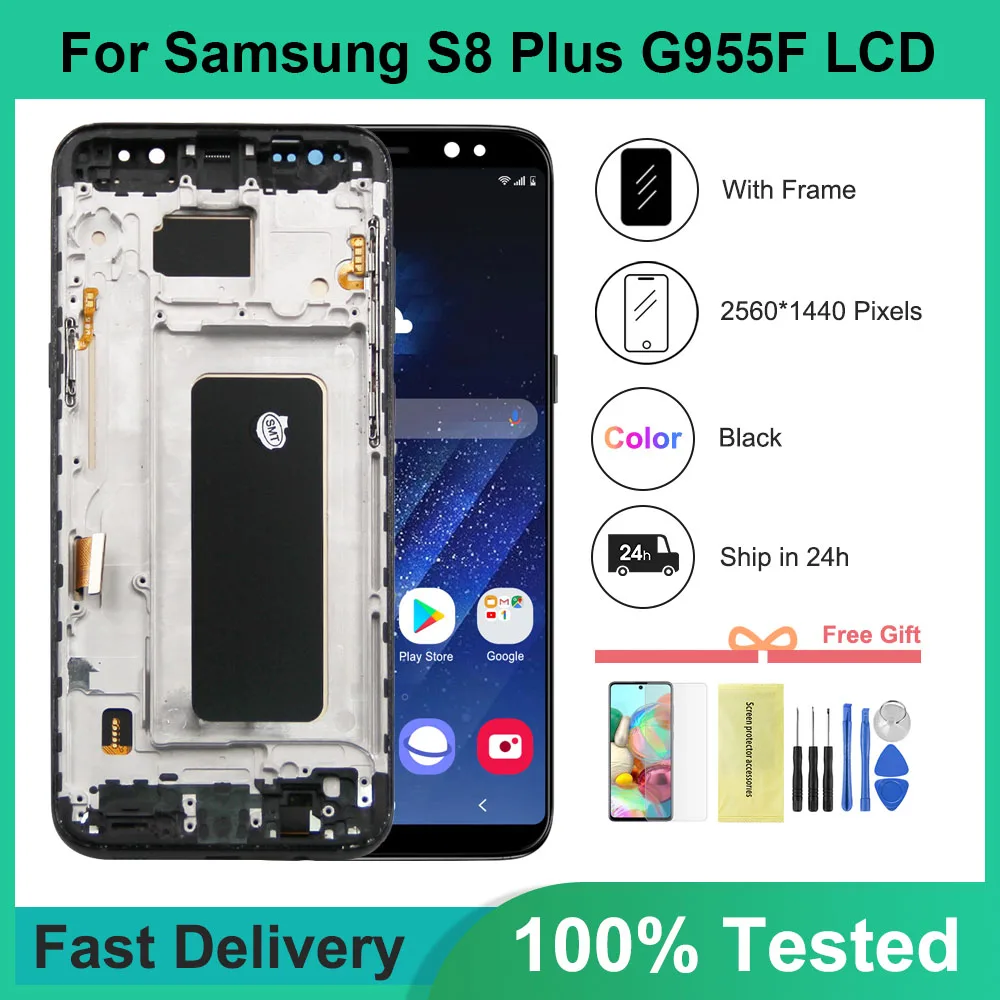 Высококачественный TFT-дисплей S8 Plus для Samsung Galaxy S8 Plus SM-G955F G955FD, ЖК-дисплей, сенсорный экран с рамкой, дигитайзер, детали в сборе