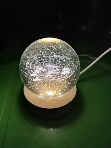 Glødende 3D Krystallkule Nattlampe – USB LED Hjemmedekor photo review