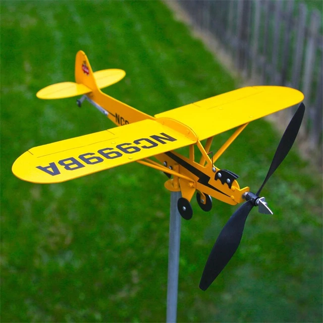 3D -S Szélsugár Fonó Sík Fém Repülőgép Weathervane Kültéri Tető Irányjelző Időjárás Lapátkert Dekoráció