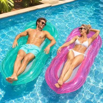 1 Pezzo Galleggiante Gonfiabile per Piscina, Lettino Galleggiante Reclinabile, per Lago, Spiaggia e Abbronzatura