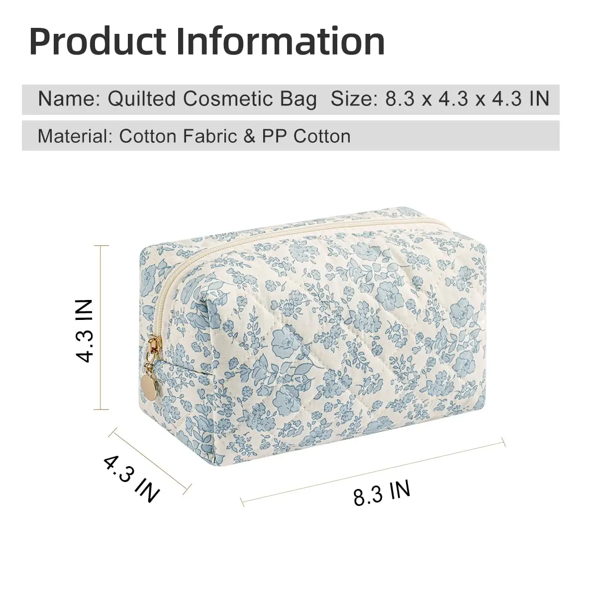 Storage Organizer Floral Puffy Quilted Makeup Bag Flower Printed Cosmetic Pouch Large Travel Cosmetic Bag Make up Aesthetic 5