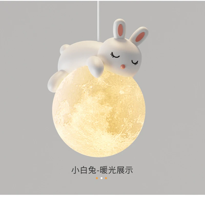 

Minimalist Little Bear LED Pendant Lights Bedroom Bedside Children's Room Chandelier Modern Home Decoration Hanging Lamp Fixture