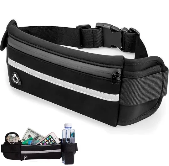 Pochete Esportiva cintura Preta porta celular garrafa utensílios para Corrida Preta photo review