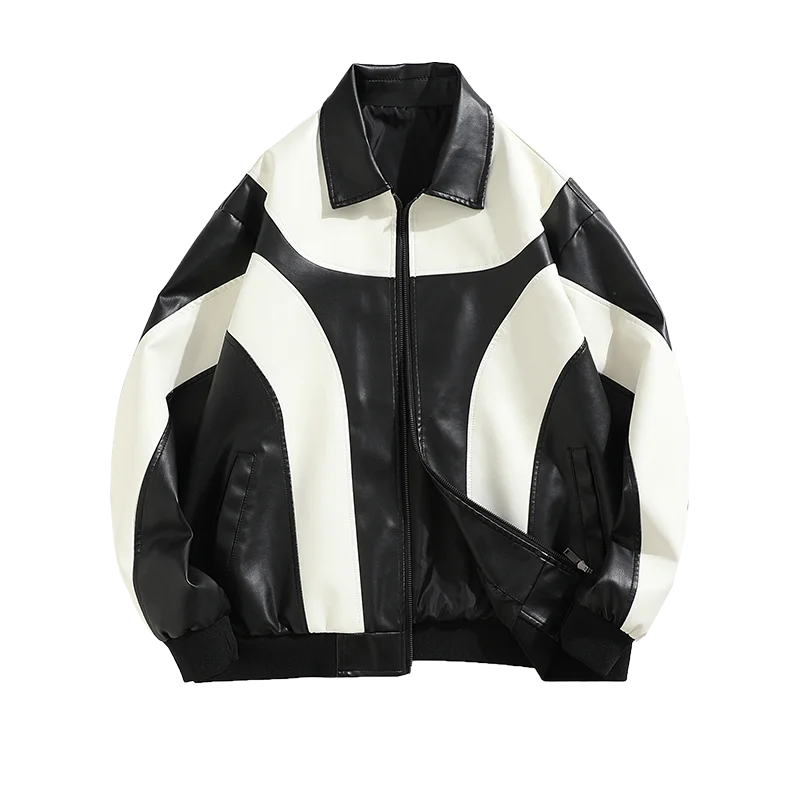 leather jackets Hip Hop Men's Faux Leather Jacket Padded Windbreaker Motorcycle Biker Bomber Coat Women