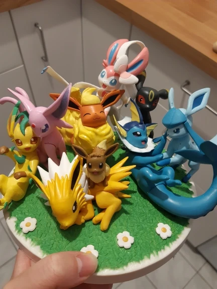 TAKARA TOMY Pokemon Action Figure 9 Style Eevee Eeveelution Flareon Vaporeon Anime PVC Model Collection Toys Gifts For Children photo review
