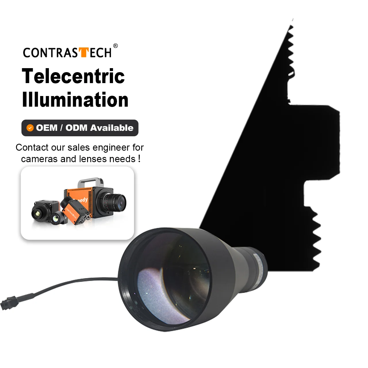 텔레센트릭 렌즈 LED 조명 직경 20mm 50mm 70mm 119mm 300mm 3W 6W 3V/24V 검사 카메라용 집광 렌즈 PBC 감지용 신제품
