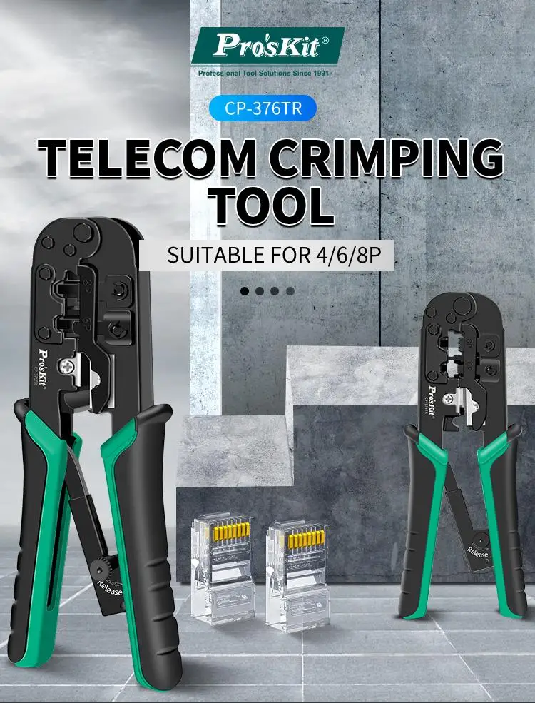 Pro'sKit CP-376TR 4P/6P/8P Telecom Crimping Tool (190mm)Accurate Practical Comfortable Convenient