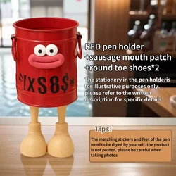 Charming Cartoon Pen Holder - Stylish Desk Accessory with Ample Storage (RED)