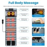 Full Body Vibration Massage Mat with Neck & Foot Massager Full Body Heated Massage Mat Electric Shiatsu Back/Neck/Leg Massager 2