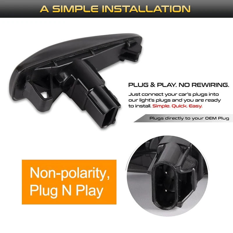 LED Dynamic Turn Signal Side Marker Sequential Light For Mitsubishi Lancer Evolu