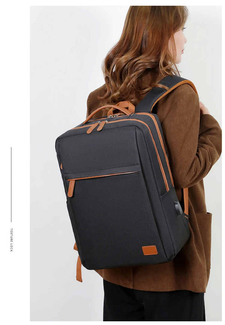 Large Capacity USB Charging Waterproof Backpack Unisex Business Laptop Backpack Stylish Lightweight Travel Bag Trolley Sleeve Sc