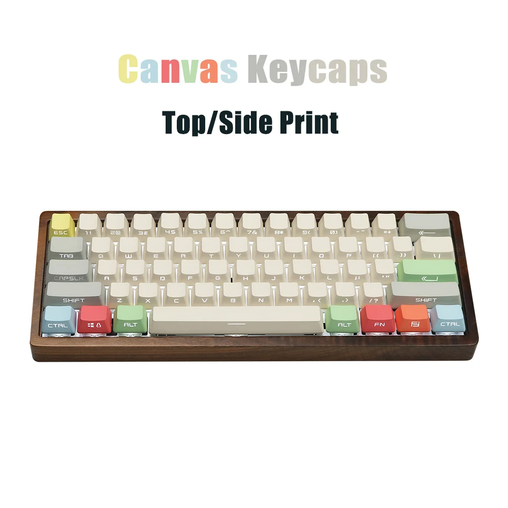 Canvas Translúcidas Keycaps para Teclado Mecânico Side ou Top Print Keycap Pbt Double Shot Perfil Oem 1.75u Shif