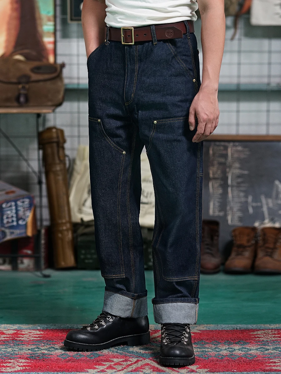 Men's Jeans 15oz High Waist Original B01 Carpenter Pants Vintage Workwear Outfit for Men 4