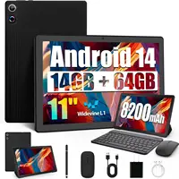 BESTSKI 11 inch Tablet Android 14 Octa-Core, 14GB RAM+64GB ROM (TF 1TB), 8200mAh, Widevine L1, WiFi 6, 8 in 1 Tablet with Set 1