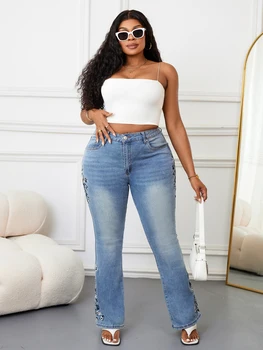Plus Size High Waist Curvy Fit Vintage Stretch Denim Jeans