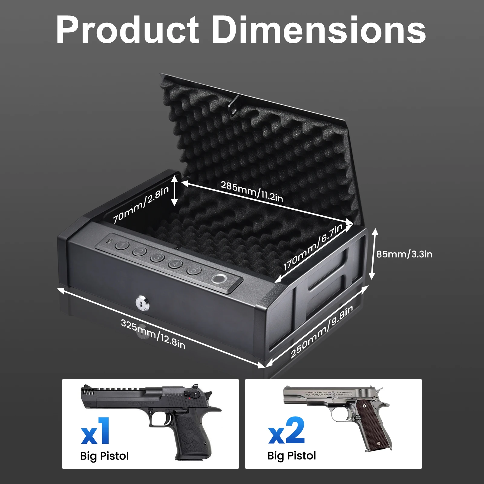 Open home safe box showing its storage interior