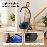 Aspirateur cylindrique sans sac 1200W avec filtre HEPA, grand bac à poussière de 1,5L, aspiration puissante pour tapis, sols durs et élimination des poils d'animaux, aspirateur domestique 5