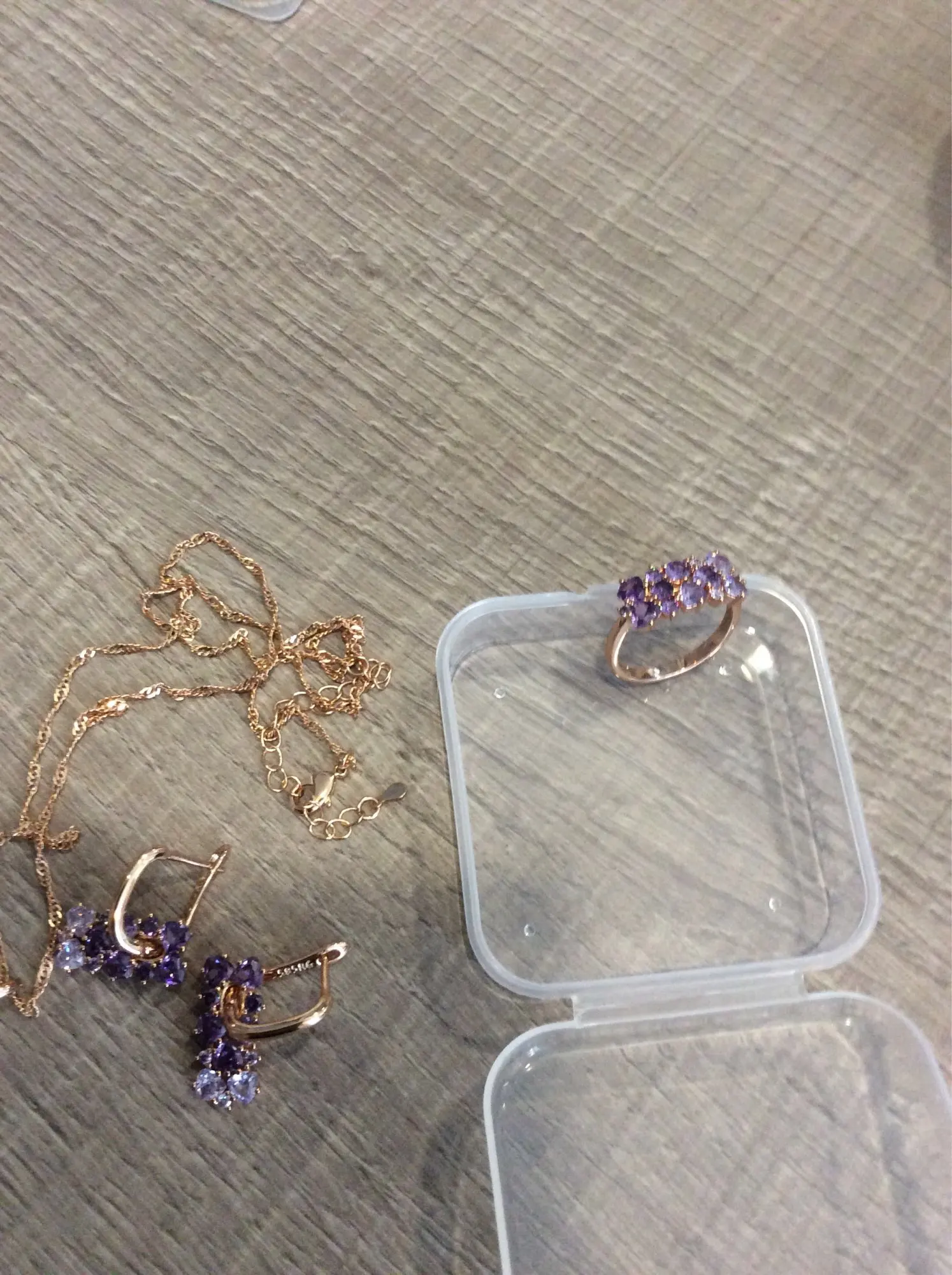 Crystal Flower Pendant Necklace Set main image 1