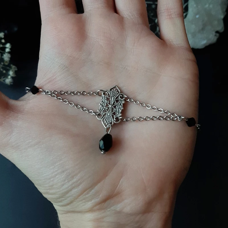 Moguri Collana Girocollo In Velluto Nero | Gioiello Vittoriano Gotico Con Ciondolo, Regalo Per Donne