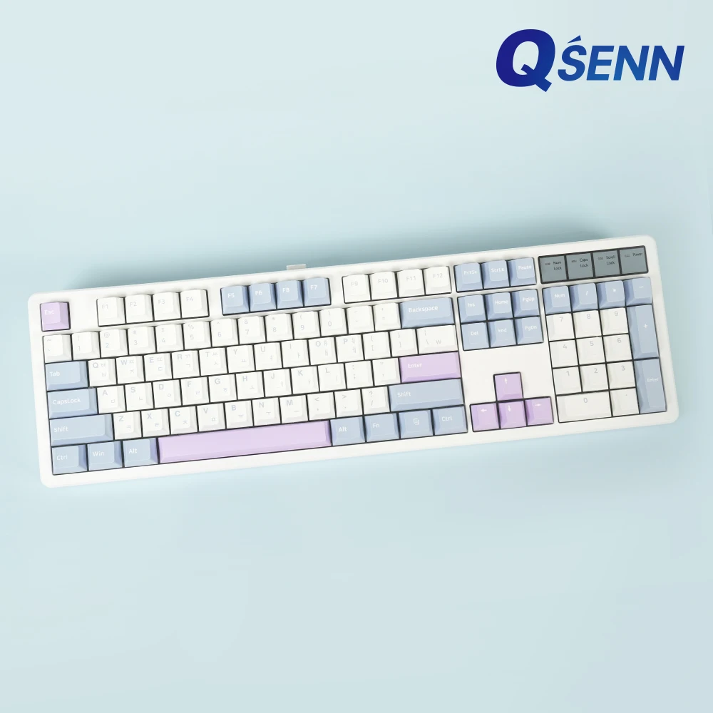 QSENN Q104 PBT Wireless Mechanical Keyboard — Best value-leaning full-size pick with multiple visible switch options