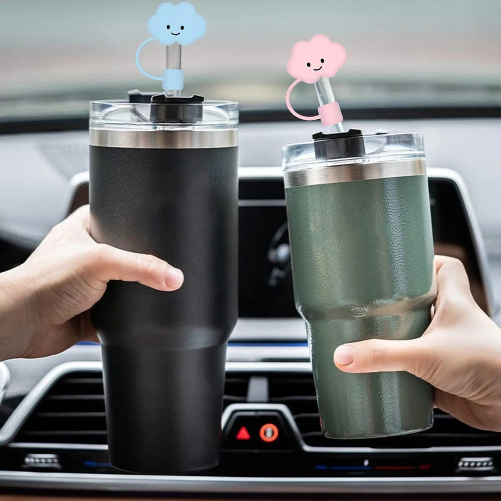 3 Pcs Cloud Straw Covers Cap Toppers Compatible with Stanley 30&40 Oz Tumbler Cups Reusable Silicone Cute Straw Tips Lids