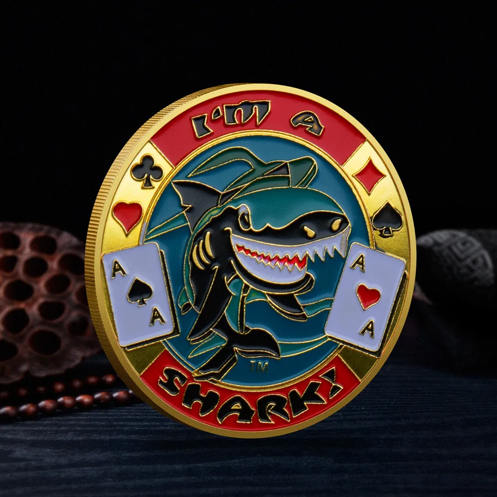 

Card Guard - I'm A Shark Gold Poker Protector Coin