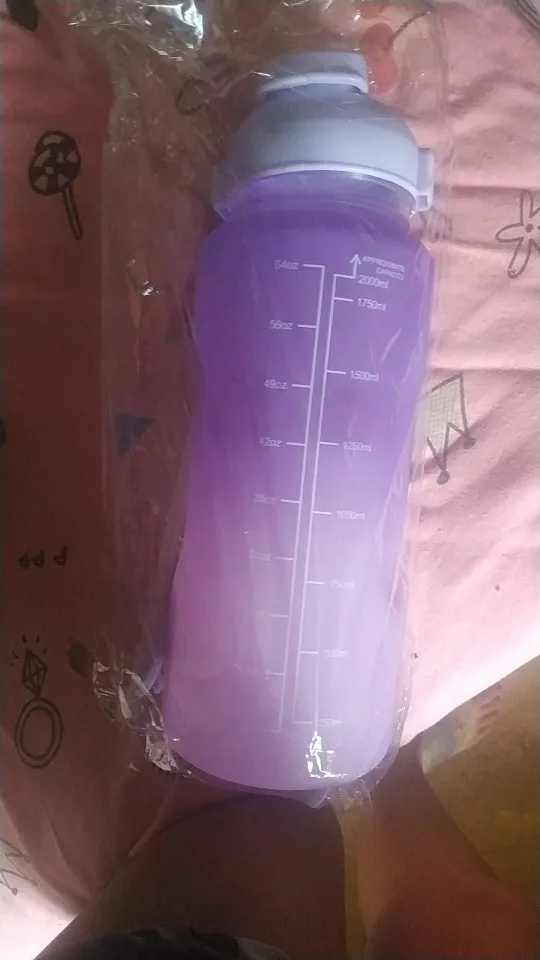 Kit da Garrafa de Água Squeeze Motivacional Com Adesivos 300ML+900ML+2000ML photo review