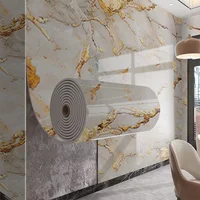 40cm marble pattern waterproof and oilproof self adhesive wallpaper removable decorative wall sticker for living room bathroom 2