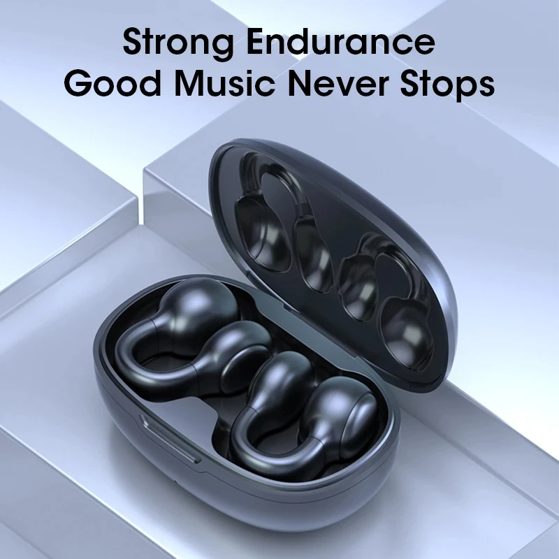 

New Ear Bone Headphones Bone Conduction Hifi Sound Sports Bluetooth Headset Earring Wireless Earphone Hi-Fi Stereo Headset