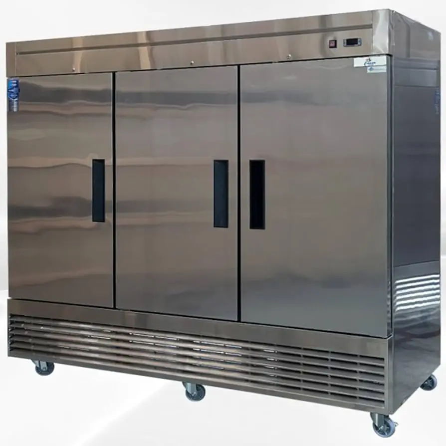 Original Stock New 1800lt Commercial Upright Refrigerator Triple Door Stainless Steel