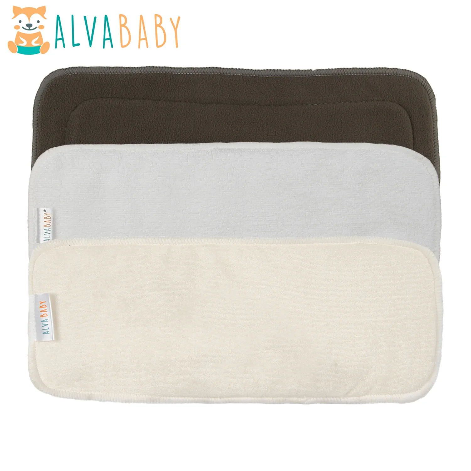 ALVABABY Diaper Insert Reusable Baby Cloth Diaper Insert cloth diapers cloth diaper insert cloth diaper liners Microfiber Bamboo Charcoal Absorbent 2 pcs/lot