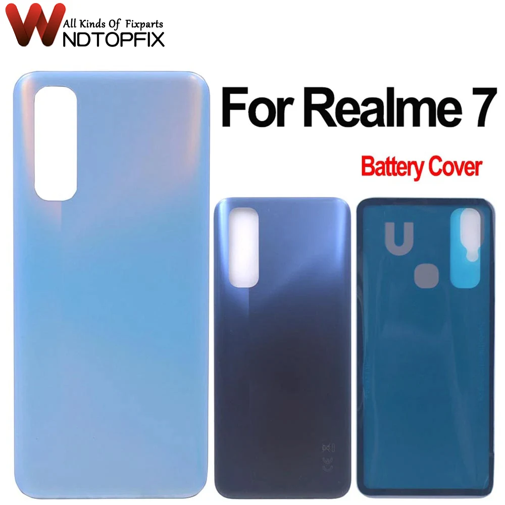 

6.5" For Oppo Realme 7 Back Housing Back Cover Battery Case New Realme7 For Realme 7 Battery Cover Replacement Parts With Logo