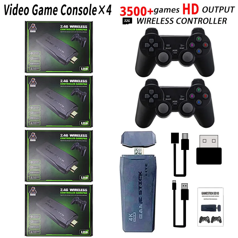 

3500 игр Ретро игровая консоль беспроводной контроллер для GBA подарок на Рождество Прямая поставка видео игровая консоль Stick Lite 4K 32G встроенная